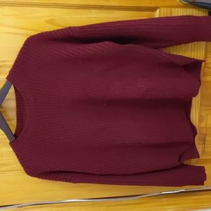 Burgundy Crew Neck Sweater